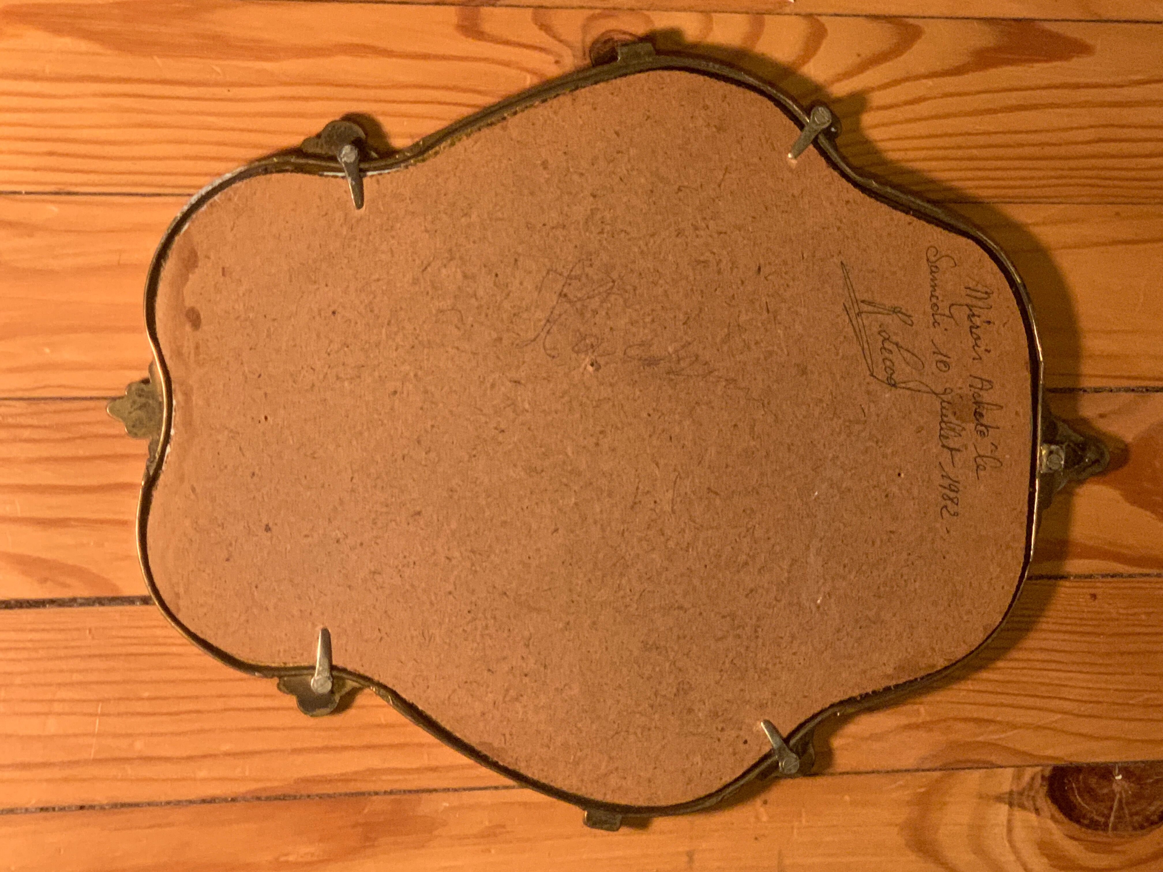 Golden baroque mirror 28x37cm