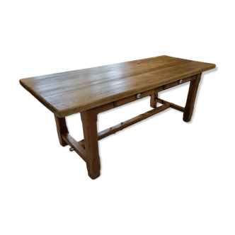 Large solid oak farmhouse table
