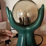 Green hands ceramic lamp