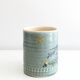 Handcrafted glazed ceramic mug signed. Saint Jorioz.