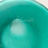 Teal Polished Hand-Blown Murano Glass Vase by Vetrarti, Italy