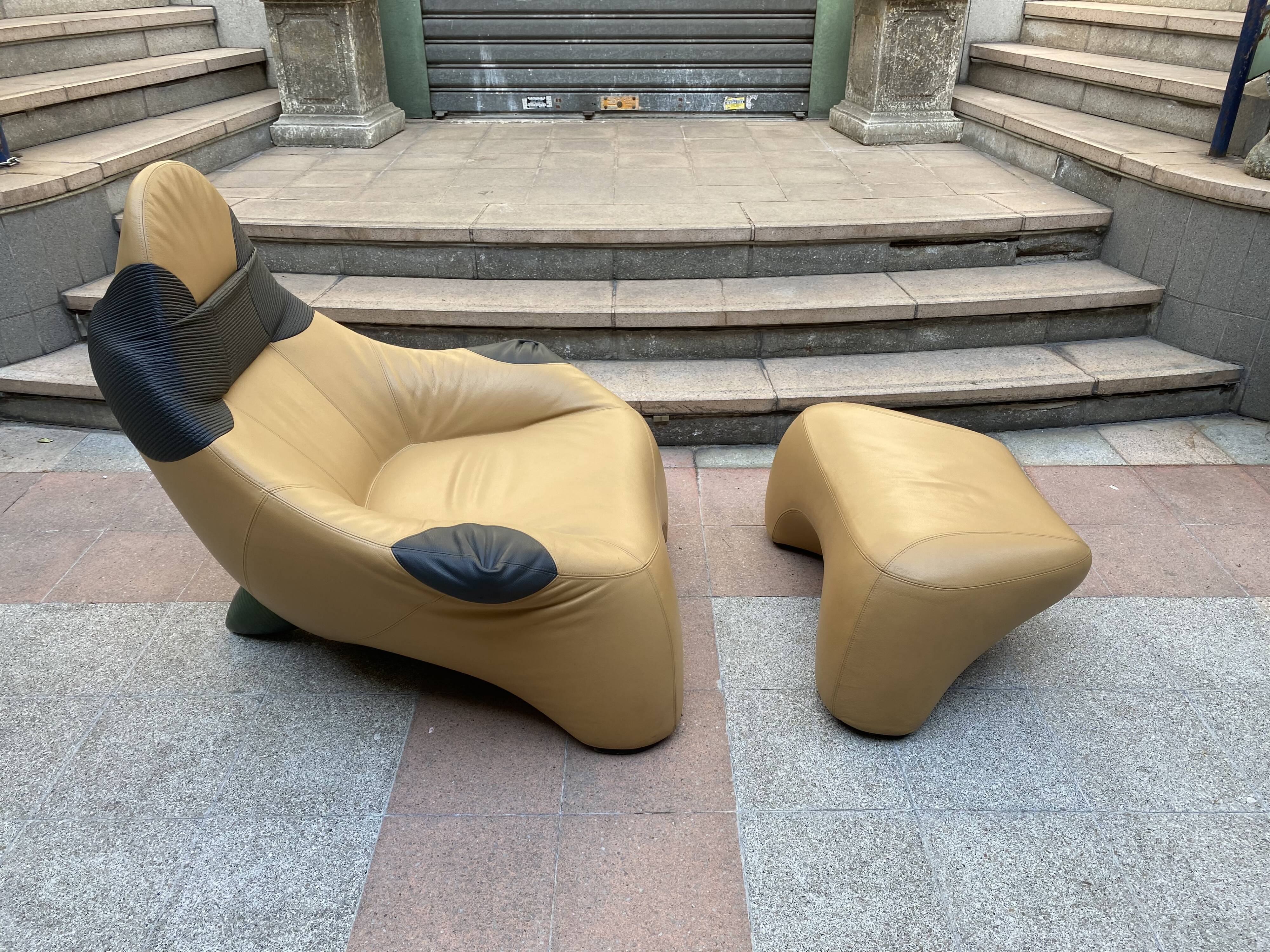 Armchair and Ottoman model "Poggiapiede Hal" - Marc Sadler - 1997