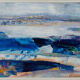 1995 Modern "Winter Blue" Swedish Abstract Modernist Landscape Oil Painting, Framed