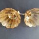 Pair of vintage spike-patterned pendant lights