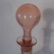 Pink transparent glass carafe with bubble cap