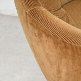 Velvet swivel armchair, 1970
