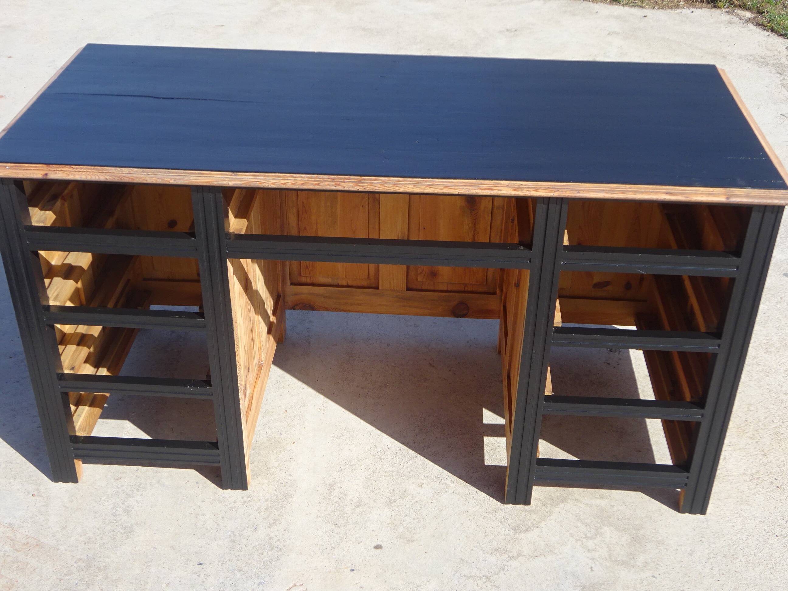 Vintage pine desk, restored