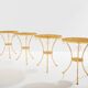 Set of 4 neoclassical side tables in brass and marble by Maison Charles, 1960.