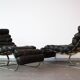 Metal and leather long chair 1970