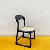 Baumann sleigh chair – wenge bentwood & cane seat (1960s-70s)