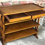 Service / storage furniture in solid walnut style Louis Philippe