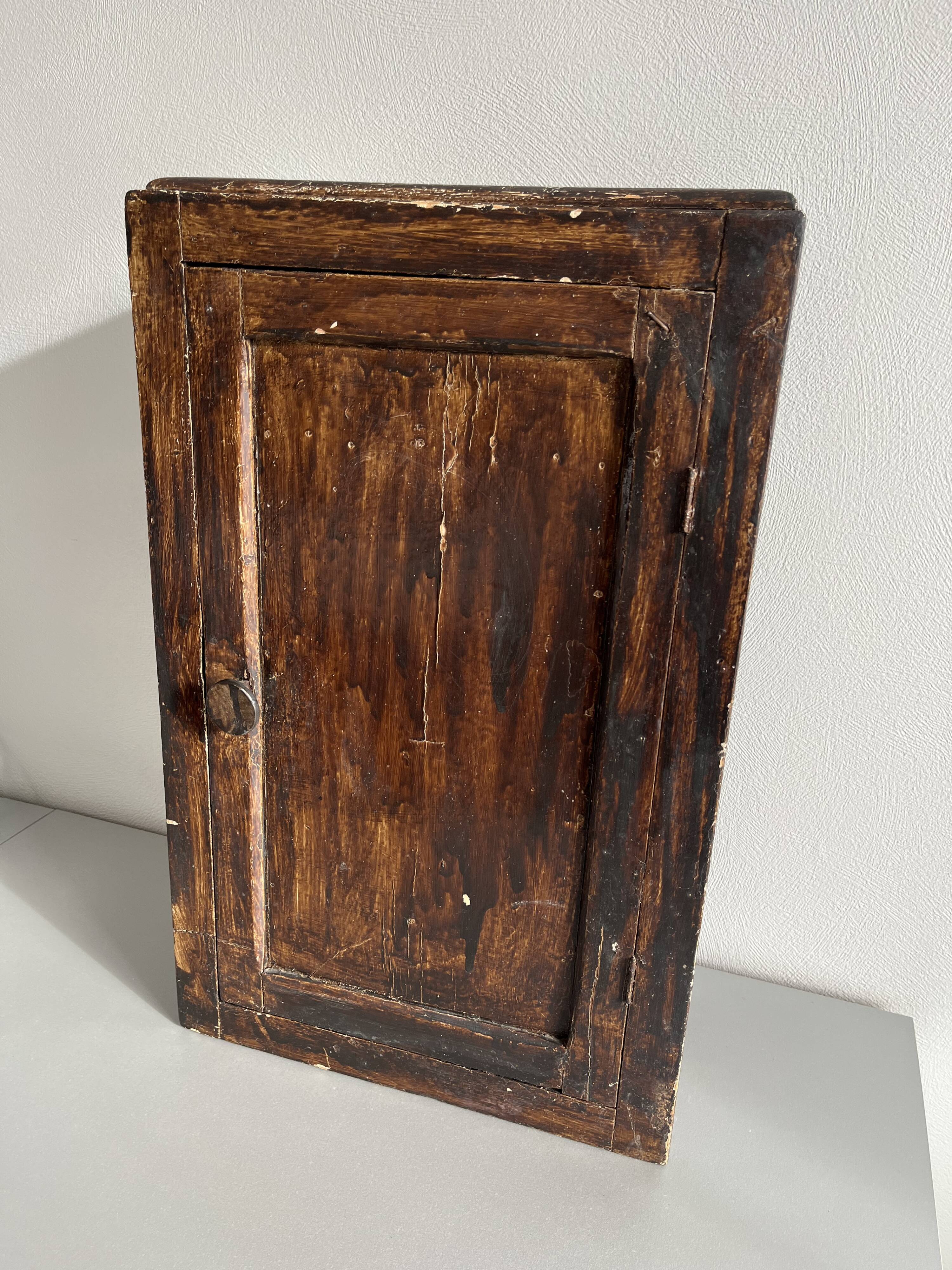 Patinated wooden toilet cabinet / pharmacy