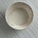 White woven ceramic basket