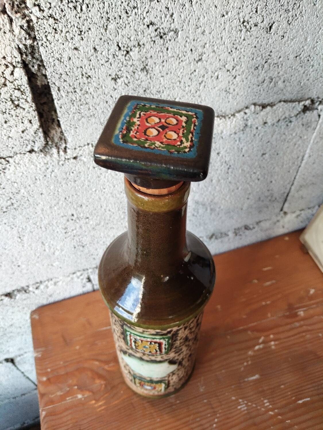 Large decorative bottle West Germany in ceramic – 1970s