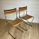 Pair of vintage Lafuma folding chairs model Chantazur Canvas 70s