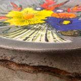 Matching biscuit earthenware dish and tile