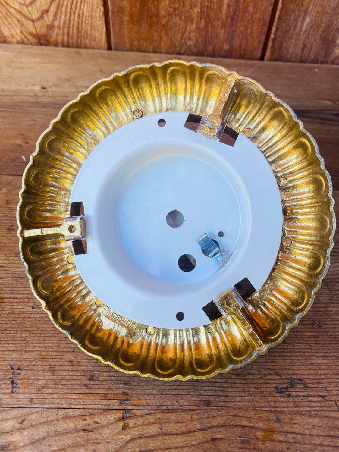 Antique Art Deco blue Clichy glass ceiling light
