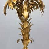 Hollywood regency Hans Kogl palm tree table lamp metal gold gilt 1970