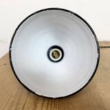 Small Industrial Black Enamel Ceiling Lamp, 1950s