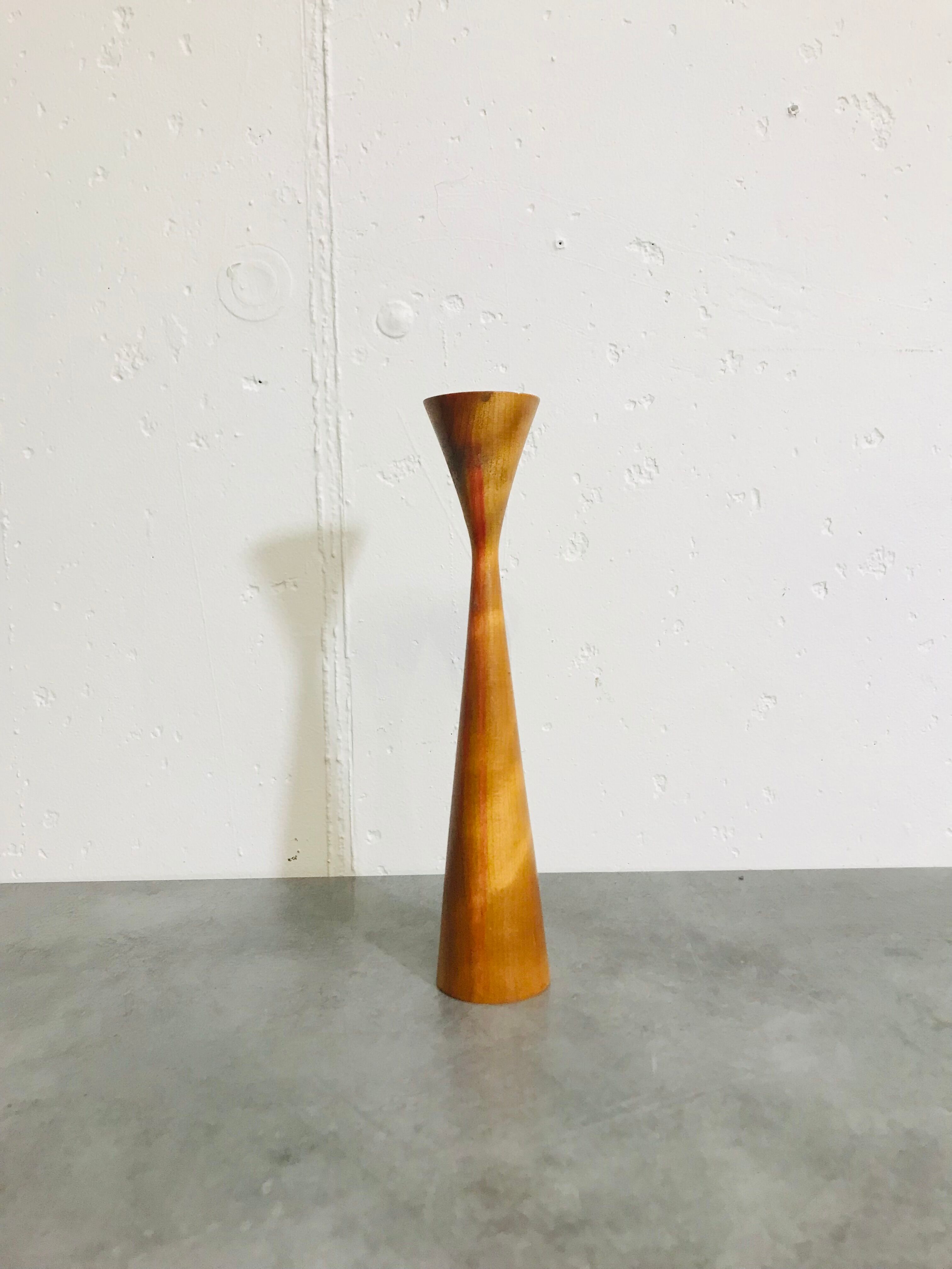 Scandinavian teak candlestick