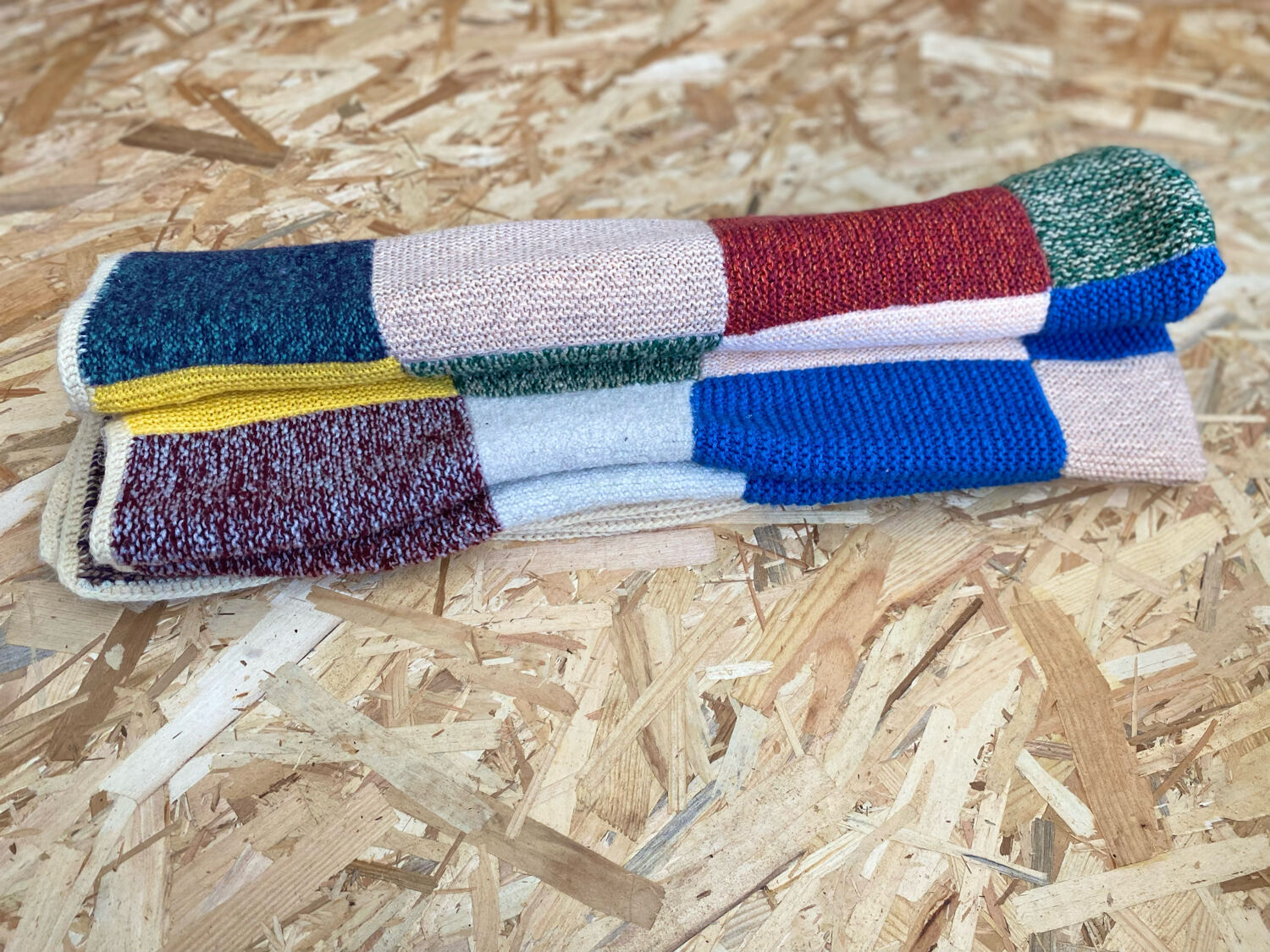 Wool patchwork blanket