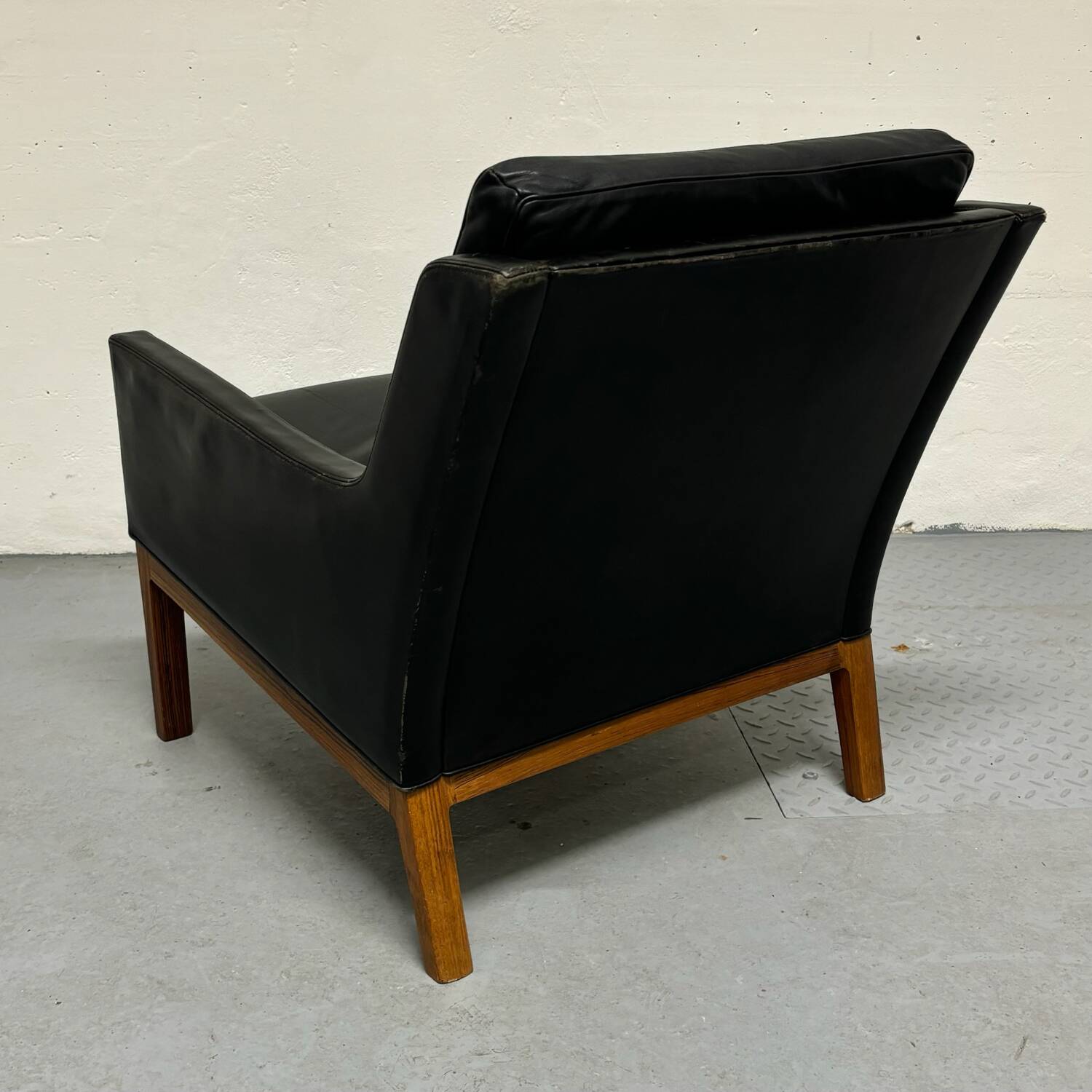 Fauteuil lounge en cuir du milieu du siècle par Kai Lyngfeldt-Larsen, Danemark, années 1960
