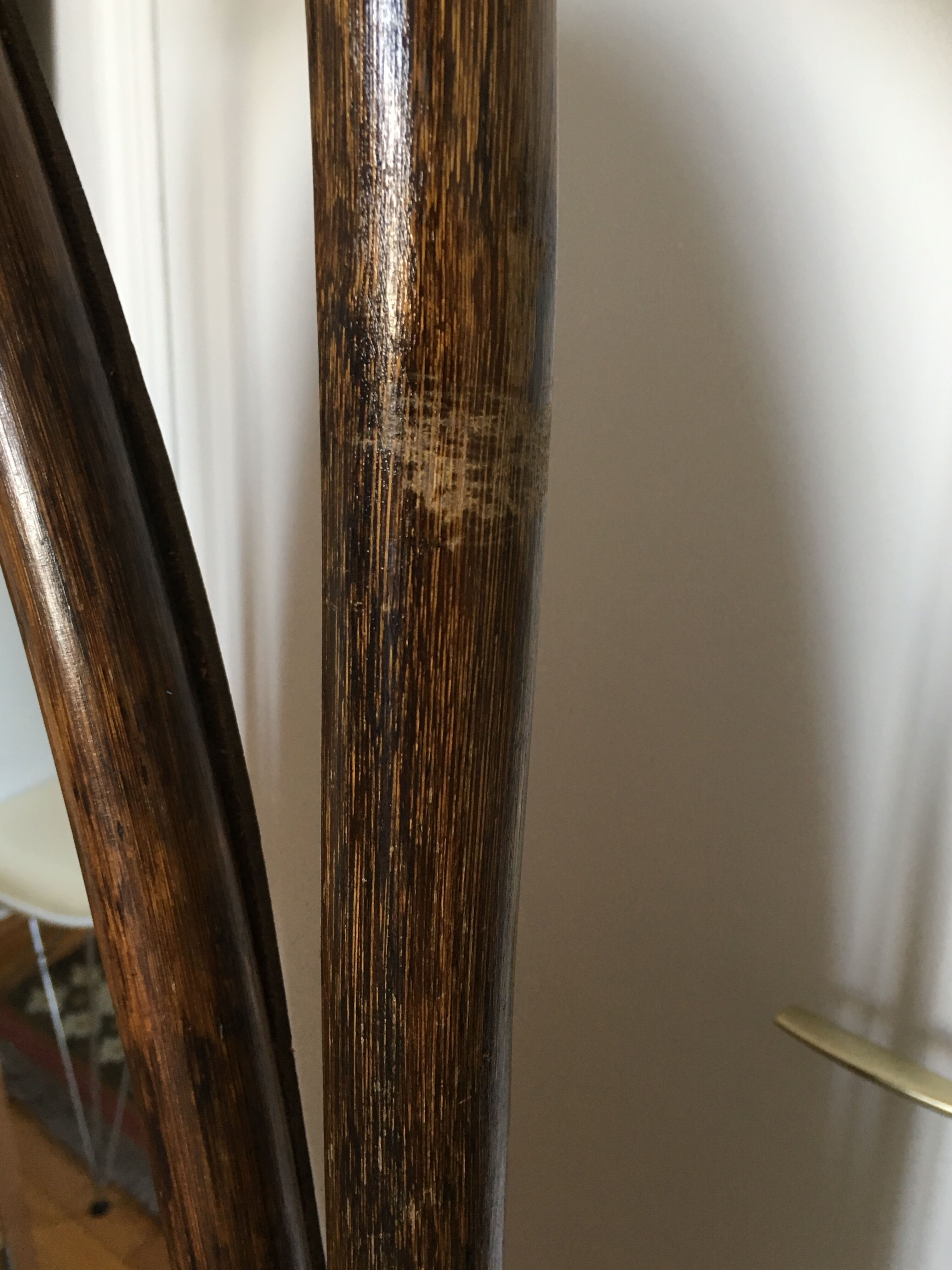 Vintage rattan standing mirror 176x55cm