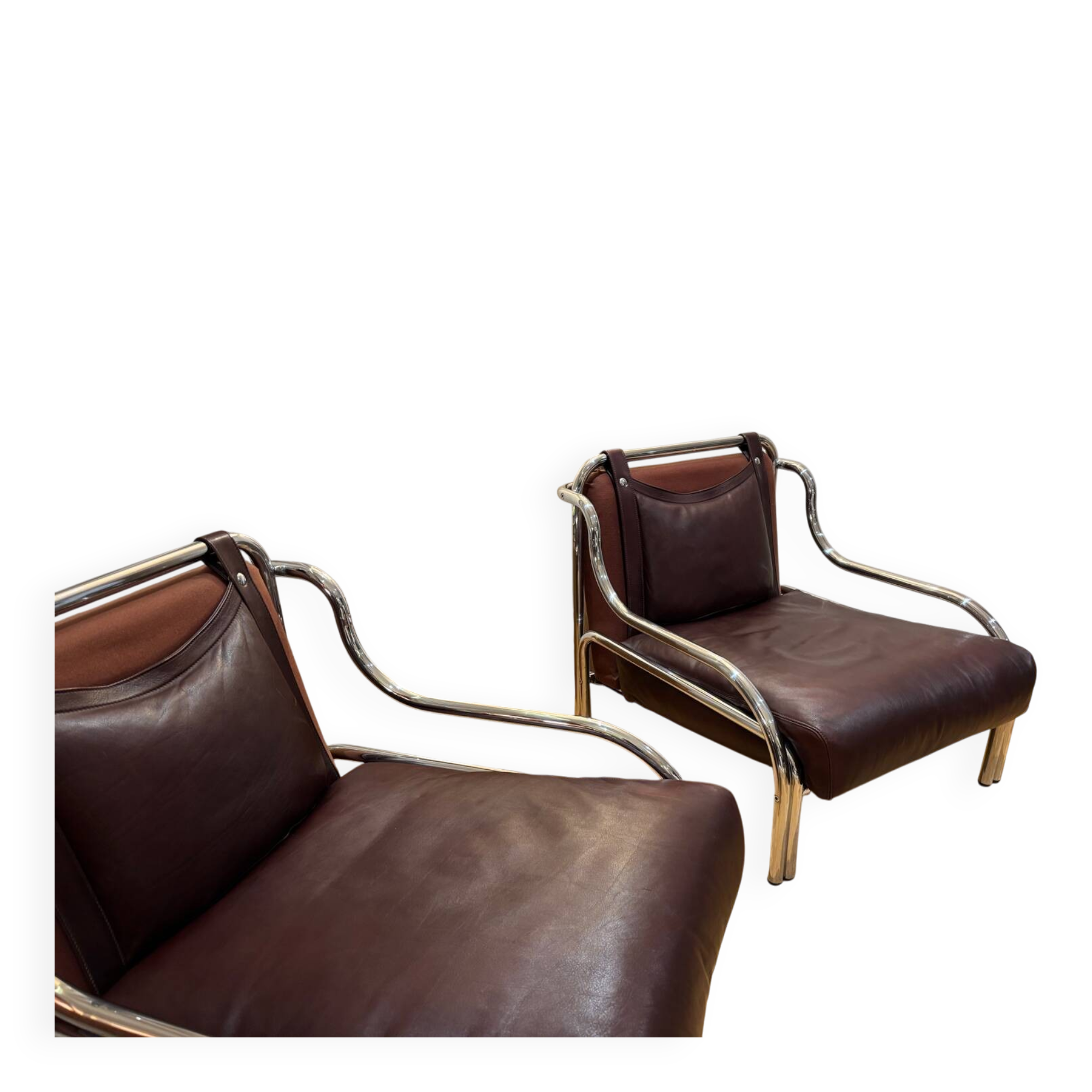 Pair of Gae Aulenti stringa armchairs