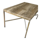 Table basse travertin et laiton