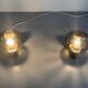 Pair of grey glass and chrome wall lights from the mid-century by N Leuchten, 1960s, Germany.