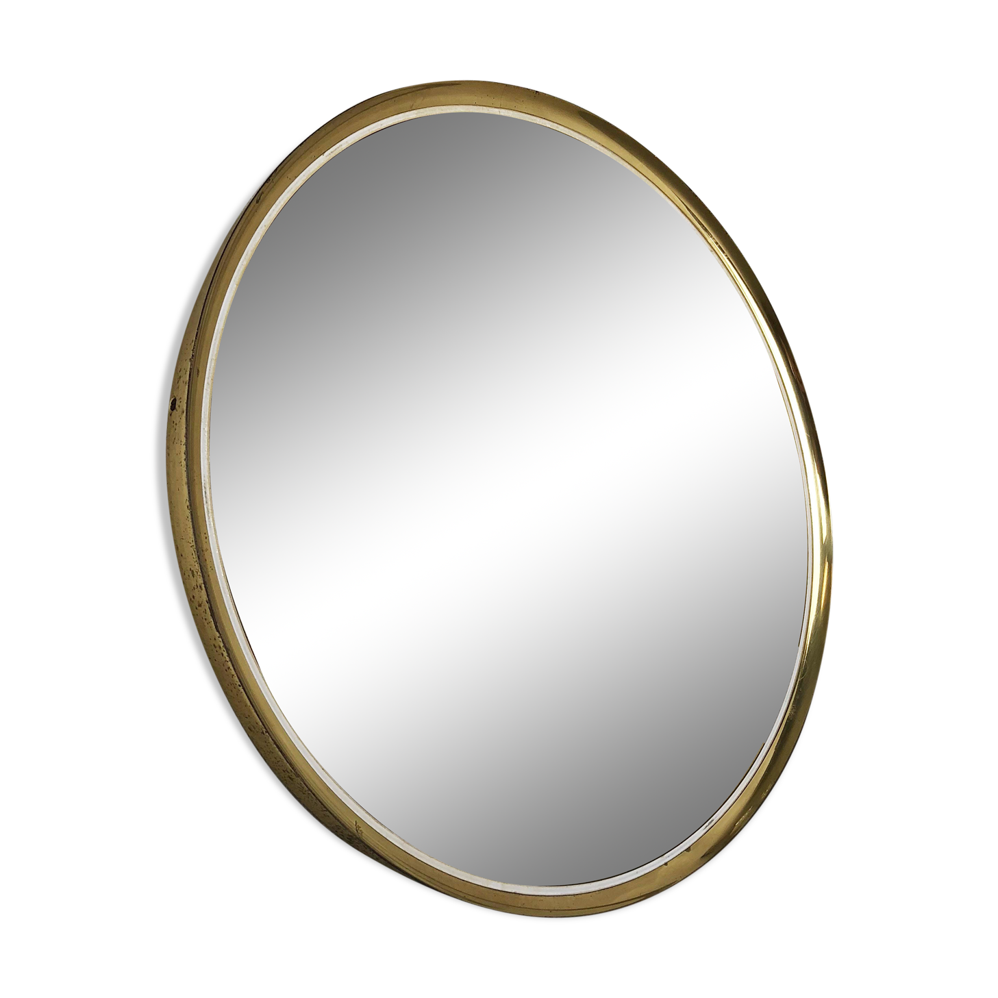 German modernist wall brass mirror Vereinigte Werkstätten München 1950s