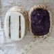 Vintage sugar bowl / candy dish with blackberry basket in slip