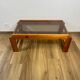 Pine coffee table with smoked glass top, 1970s/80s.