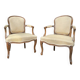 Paire de fauteuil en bois naturel de style louis xv xix eme siècle