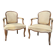 Paire de fauteuil en bois naturel de style louis xv xix eme siècle