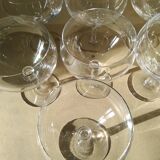 Set of 7 large crystal glasses for wine or cocktail tasting