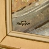 Huile sur toile suédoise originale « Nature morte à la plante en pot »