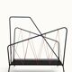 Vintage perforated metal magazine rack with cord handles by Matégot from the 1950s-60s.