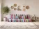 Multicoloured bohemian floor cushion – Handwoven striped recycled cotton