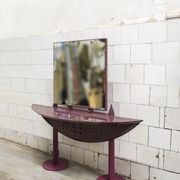 Console with postmodern mirror by Saporiti Italia, 80s
