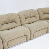 Canapé modulaire incurvé italien vintage des années 1970, ensemble de 5