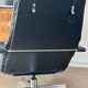 Vintage black leather lounge chair – swivel – 1970s