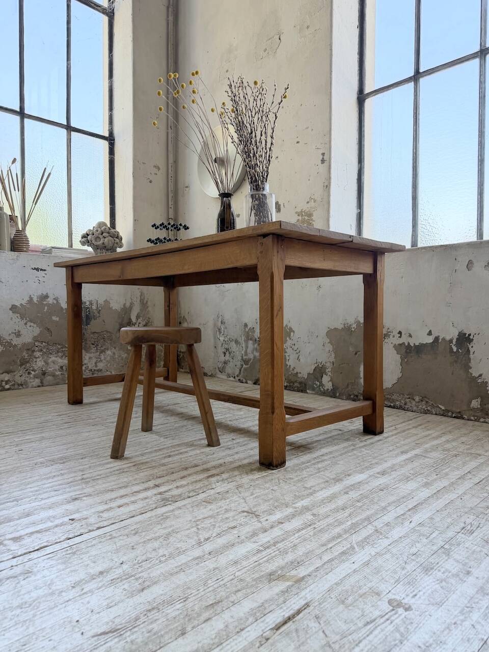 Table de ferme chêne doré 160cm