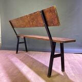 Farmhouse bench with backrest