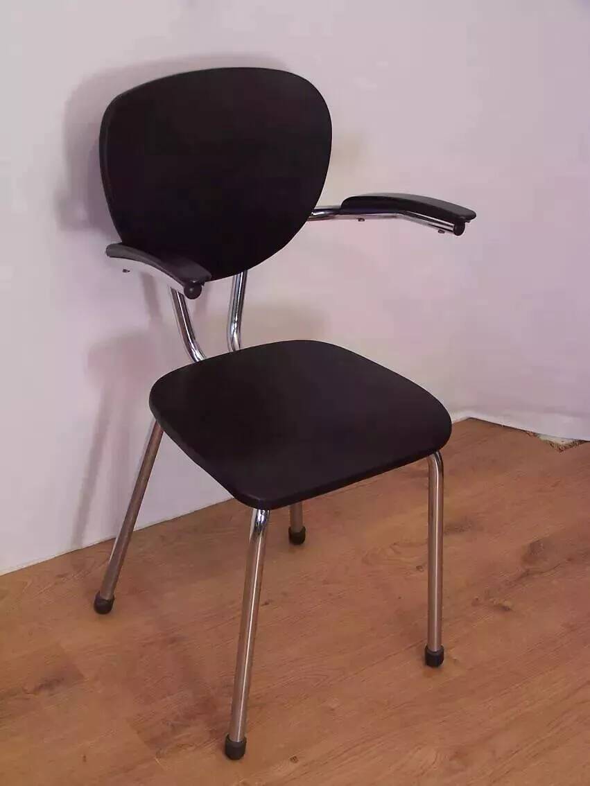 Tubax chair from the 50s, chrome and black imitation leather