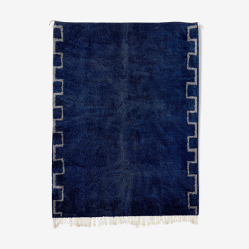 Tapis marocain moderne bleu foncé 240x300cm