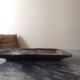 Large square tidy or serving dish in enameled ceramic, joseph abboud 1960