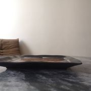 Large square tidy or serving dish in enameled ceramic, joseph abboud 1960