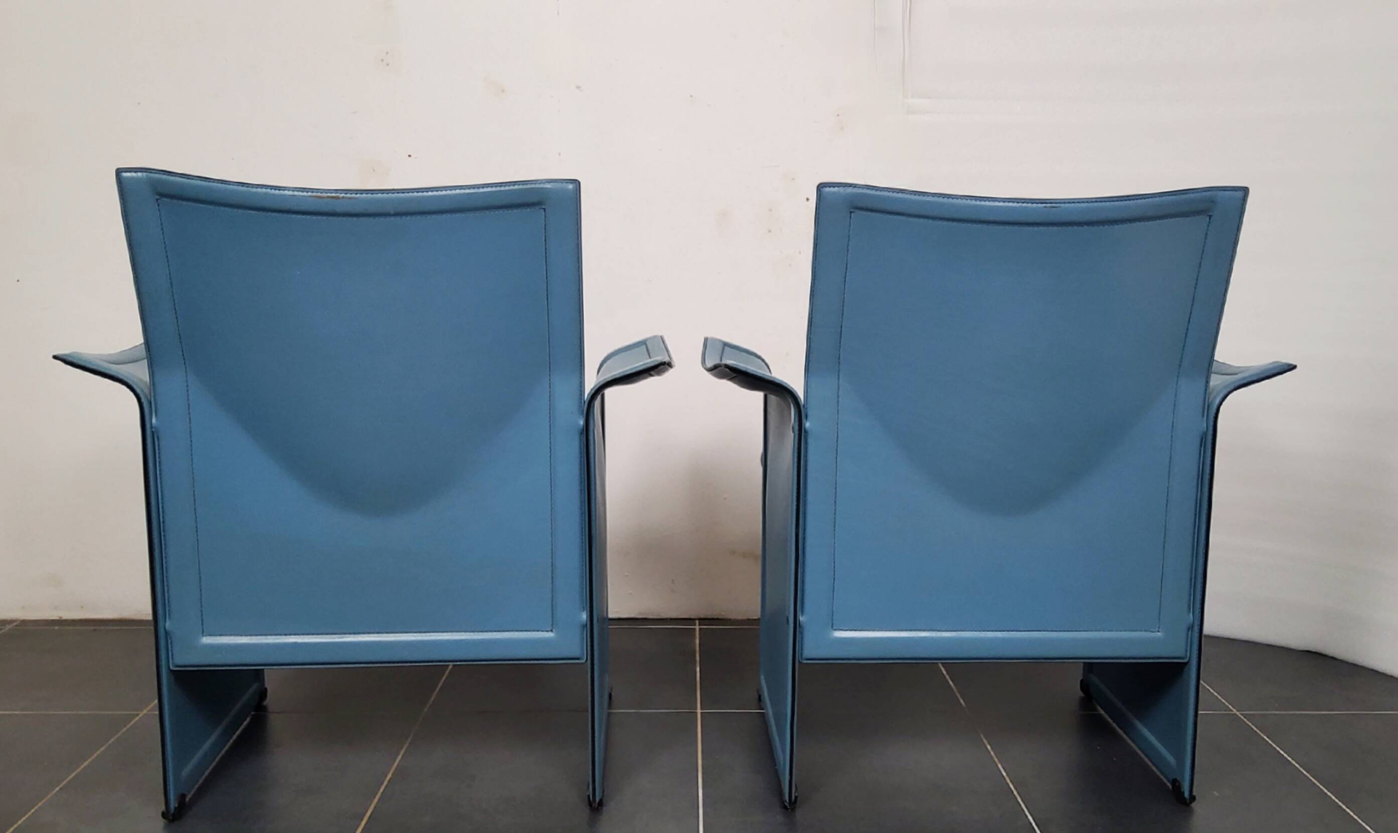 Korium Leather Armchairs by Tito Agnoli for Matteo Grassi, 1970s