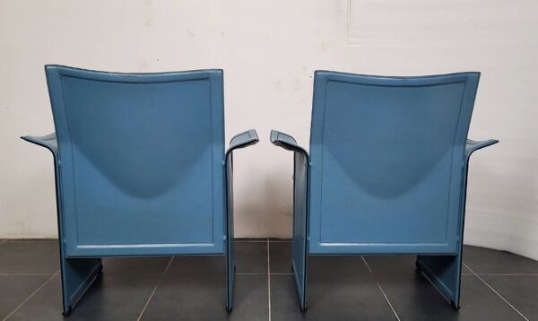 Fauteuils Korium en Cuir par Tito Agnoli pour Matteo Grassi, 1970s